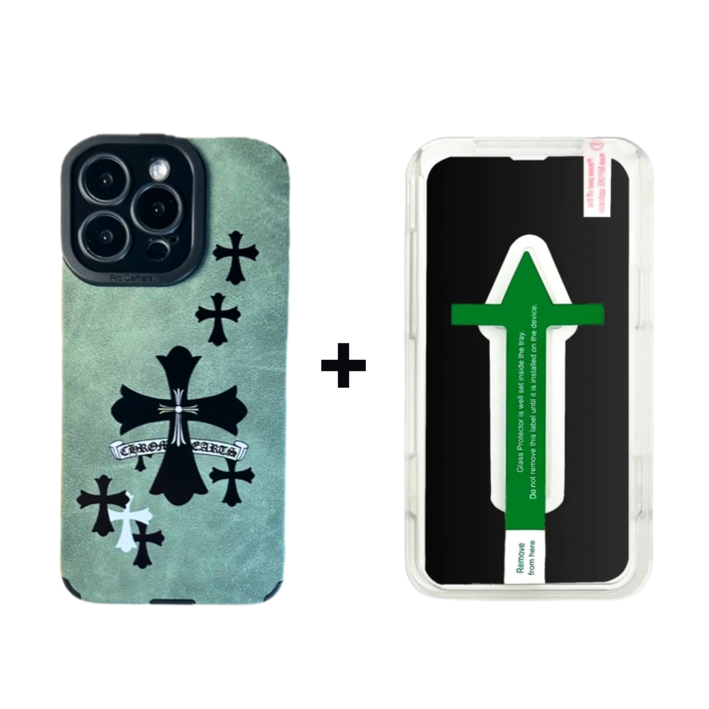 Leather Phone Case | Stars Green