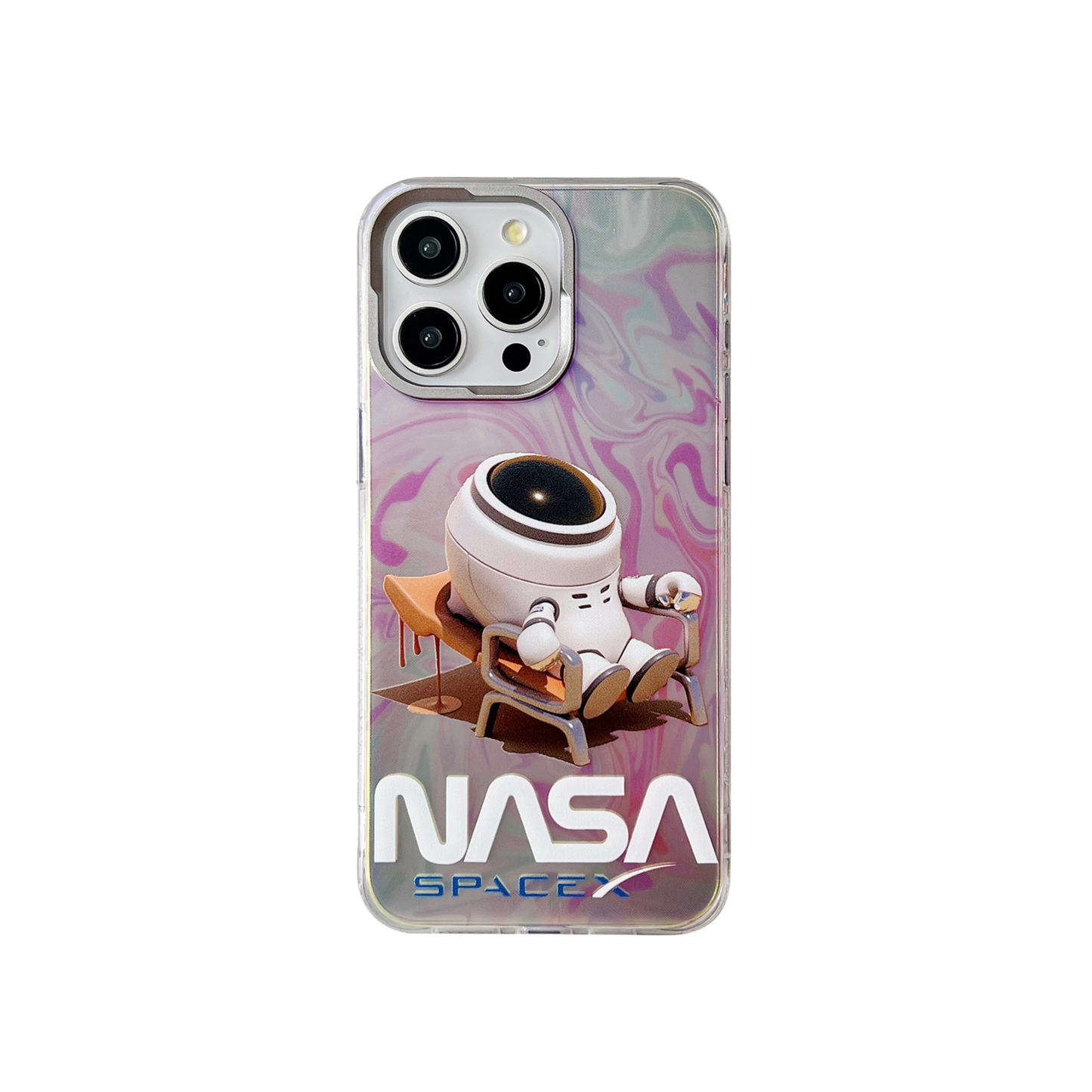 Laser Phone Case | Astronauts Pink