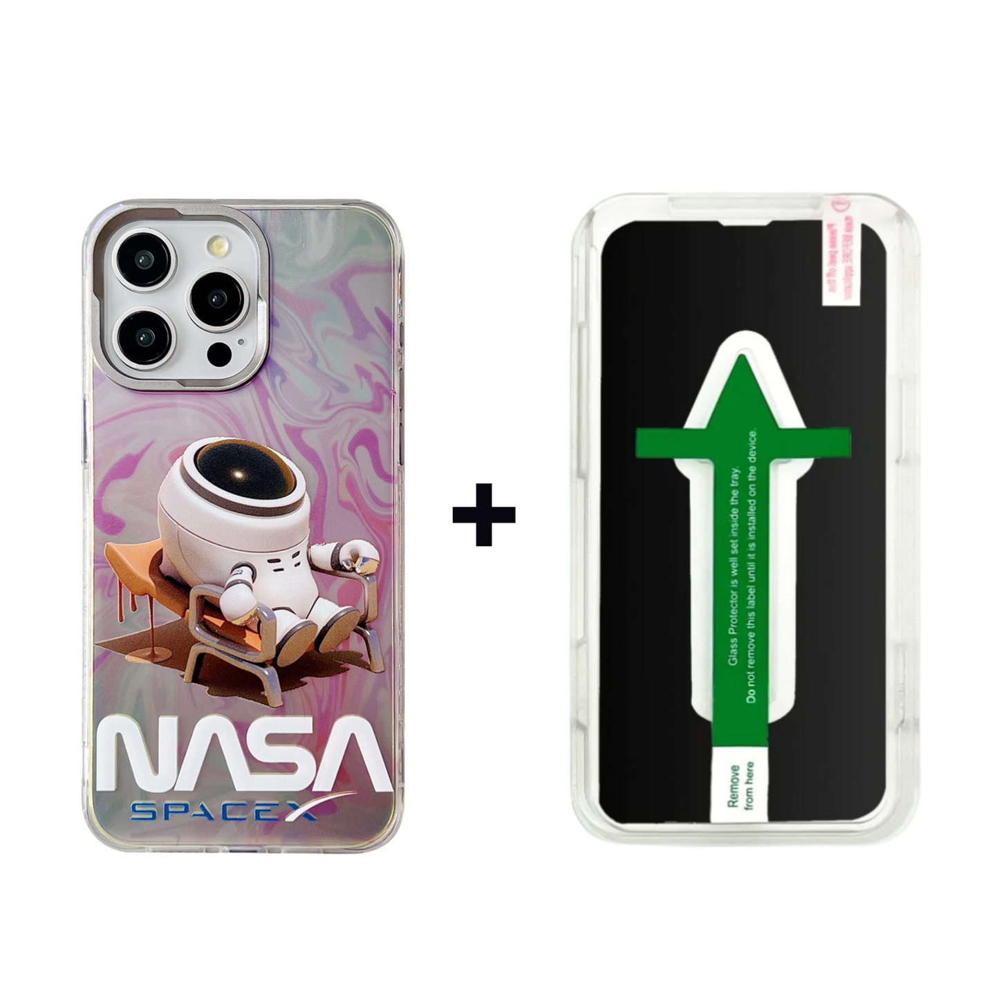 Laser Phone Case | Astronauts Pink
