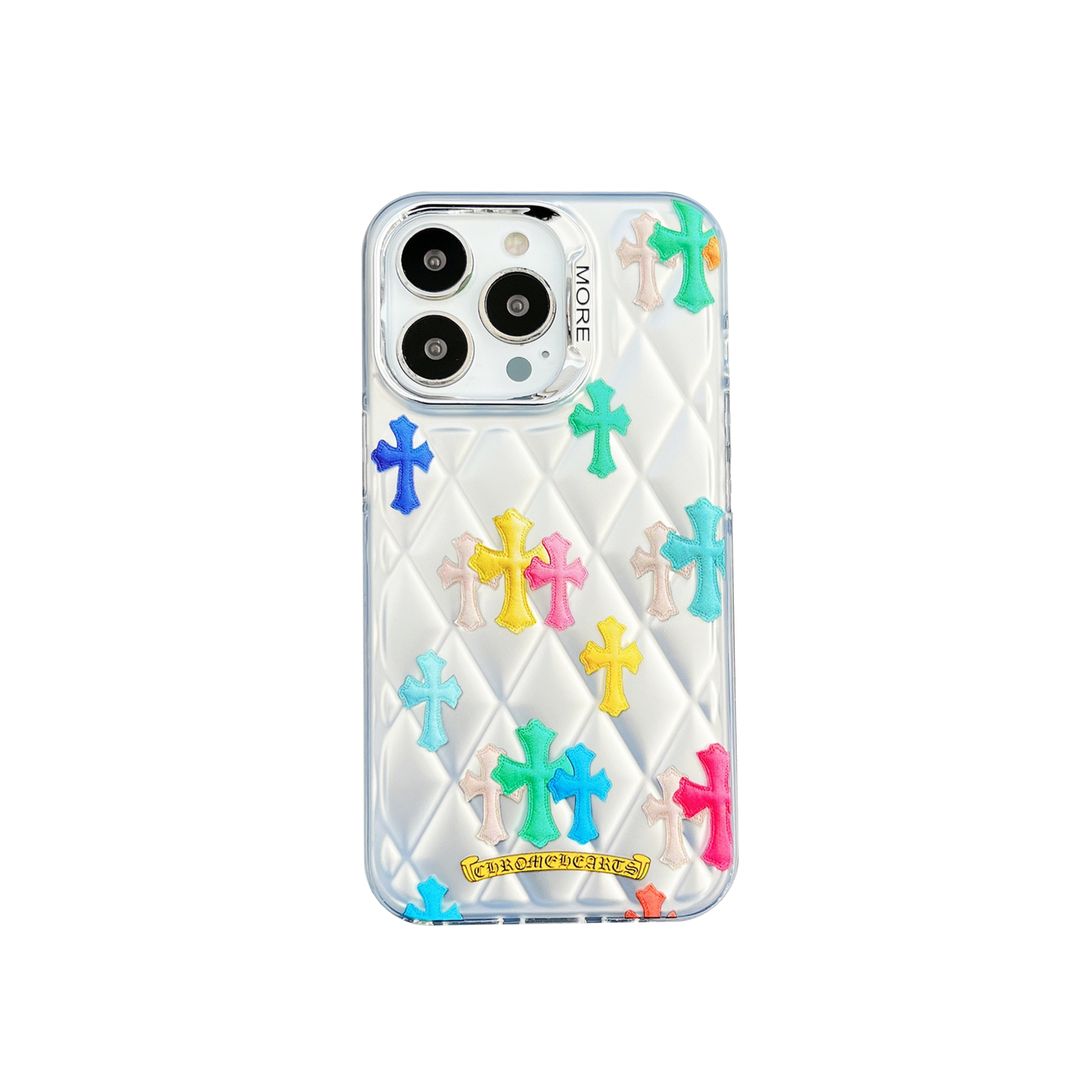 Fusion Phone Case | Rainbow Crosses White