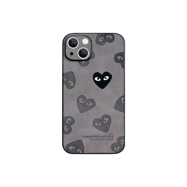 Leather Phone Case Heart Mop Grey THE FUSION PARK